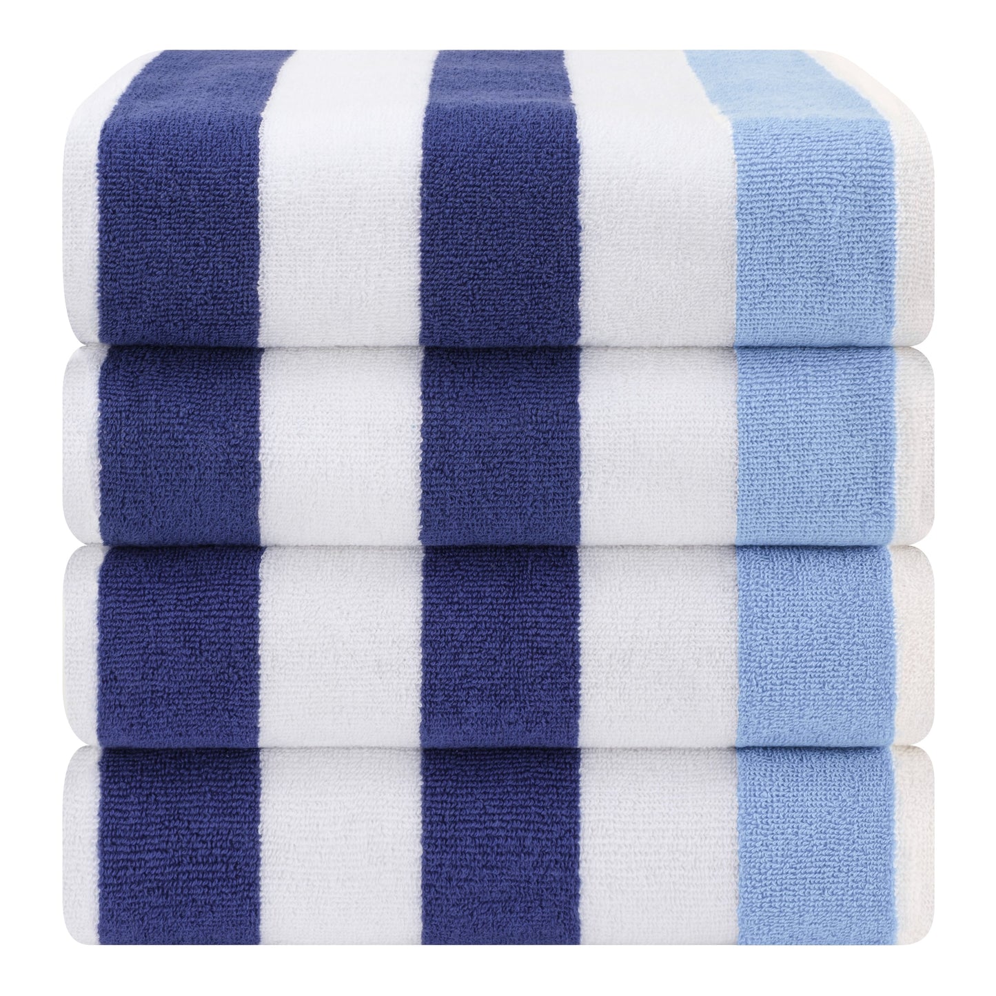 American Soft Linen, teli mare 100% cotone, confezione da 4, teli piscina a righe Cabana 30 x 60 cm