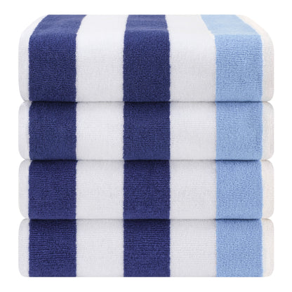 American Soft Linen, teli mare 100% cotone, confezione da 4, teli piscina a righe Cabana 30 x 60 cm