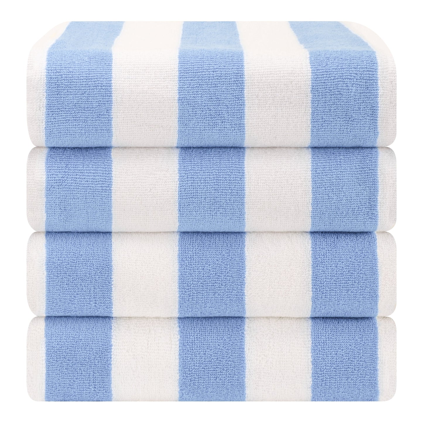 American Soft Linen, teli mare 100% cotone, confezione da 4, teli piscina a righe Cabana 30 x 60 cm