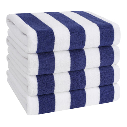 American Soft Linen, teli mare 100% cotone, confezione da 4, teli piscina a righe Cabana 30 x 60 cm