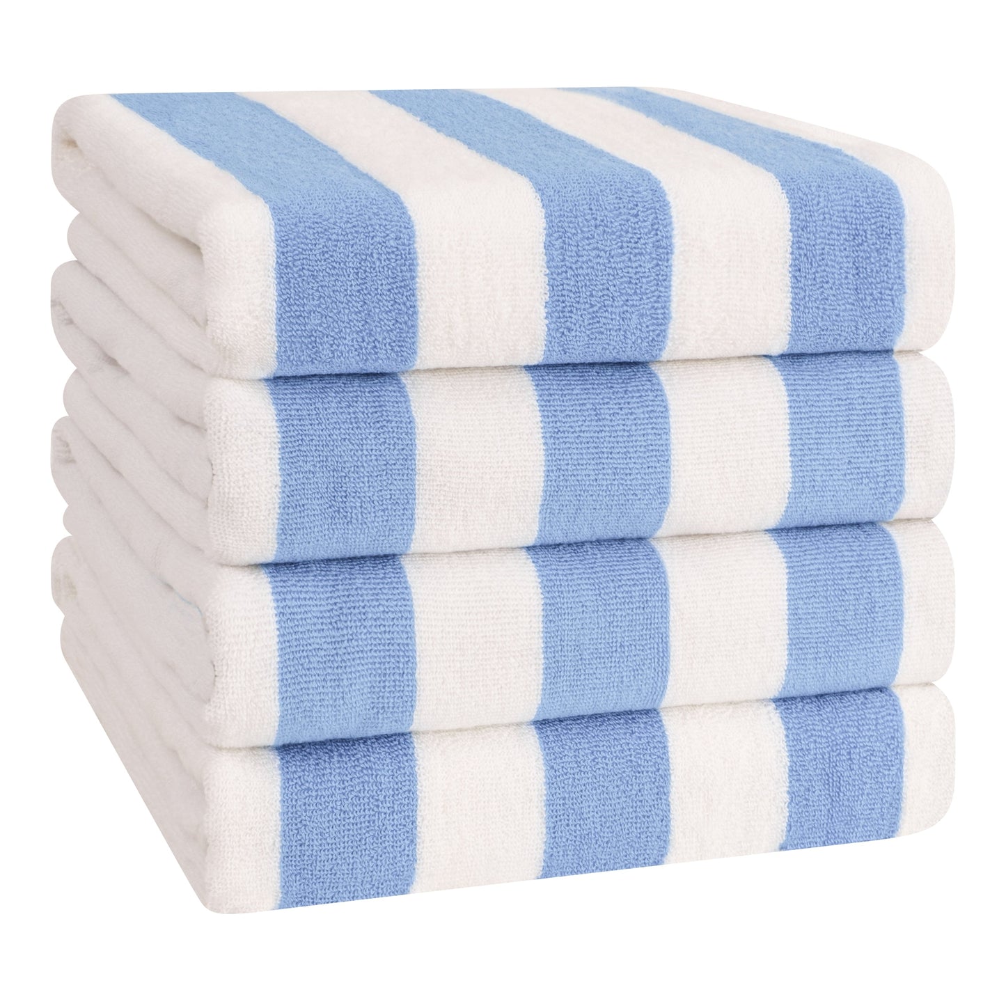 American Soft Linen, teli mare 100% cotone, confezione da 4, teli piscina a righe Cabana 30 x 60 cm