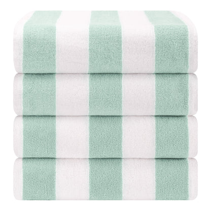 American Soft Linen, teli mare 100% cotone, confezione da 4, teli piscina a righe Cabana 30 x 60 cm