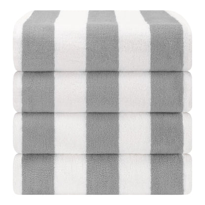 American Soft Linen, teli mare 100% cotone, confezione da 4, teli piscina a righe Cabana 30 x 60 cm