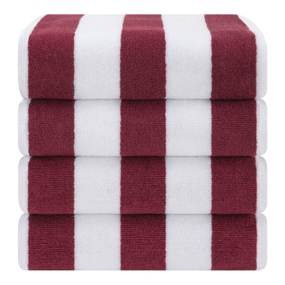 American Soft Linen, teli mare 100% cotone, confezione da 4, teli piscina a righe Cabana 30 x 60 cm