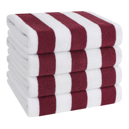 American Soft Linen, teli mare 100% cotone, confezione da 4, teli piscina a righe Cabana 30 x 60 cm