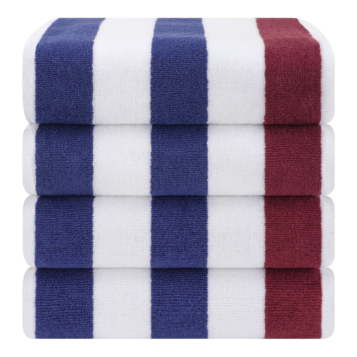 American Soft Linen, teli mare 100% cotone, confezione da 4, teli piscina a righe Cabana 30 x 60 cm
