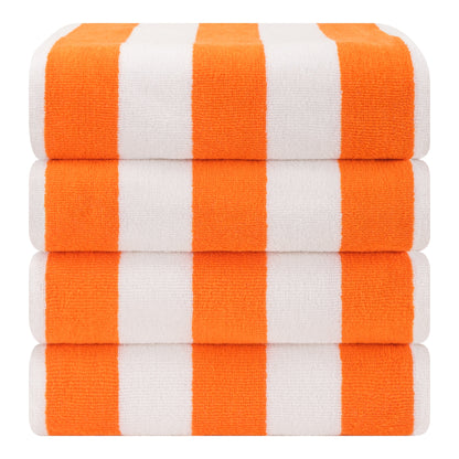 American Soft Linen, teli mare 100% cotone, confezione da 4, teli piscina a righe Cabana 30 x 60 cm