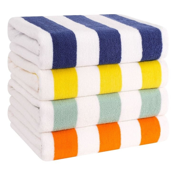 American Soft Linen, teli mare 100% cotone, confezione da 4, teli piscina a righe Cabana 30 x 60 cm