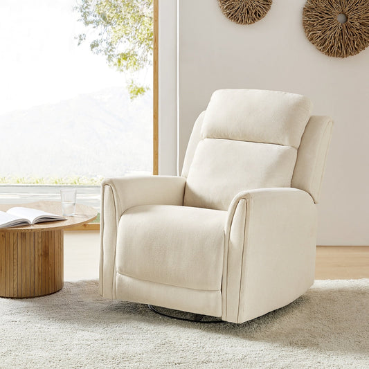 Poltrona reclinabile elettrica girevole e basculante Amin Contemporary con poggiatesta di HULALA HOME