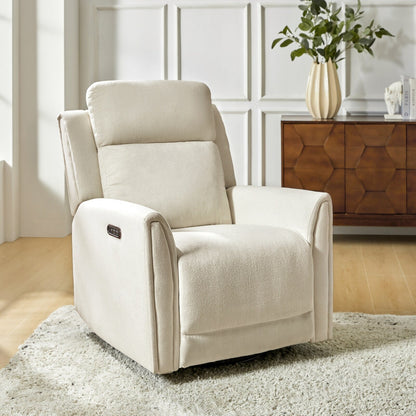 Poltrona reclinabile elettrica girevole e basculante Amin Contemporary con poggiatesta di HULALA HOME