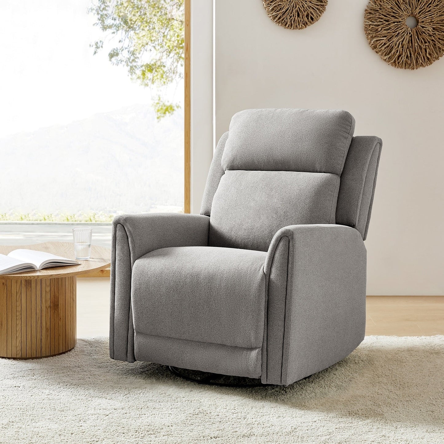 Poltrona reclinabile elettrica girevole e basculante Amin Contemporary con poggiatesta di HULALA HOME