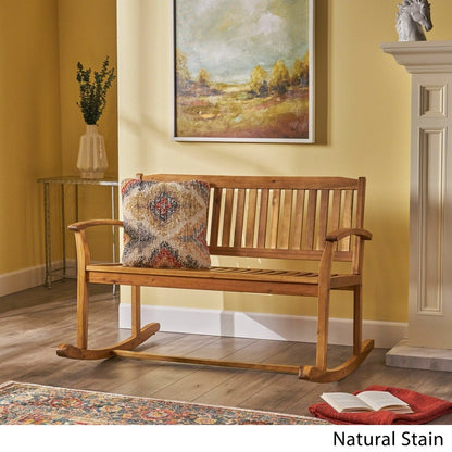 Sedia a dondolo da giardino in legno di acacia Amina di Christopher Knight Home