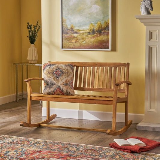Sedia a dondolo da giardino in legno di acacia Amina di Christopher Knight Home