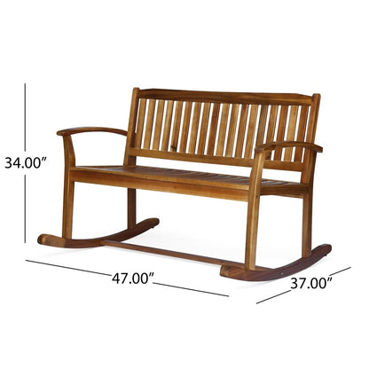 Sedia a dondolo da giardino in legno di acacia Amina di Christopher Knight Home