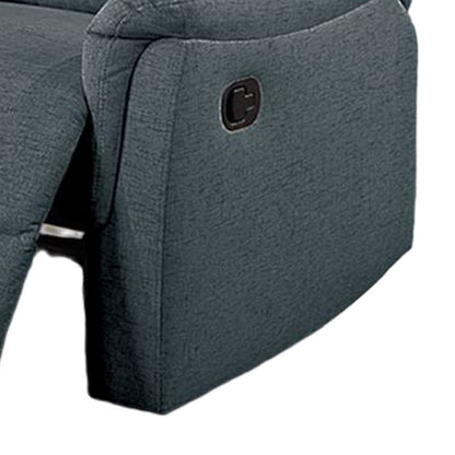 Poltrona reclinabile manuale Ammy, braccioli con cuscino, finta tela di iuta grigio scuro