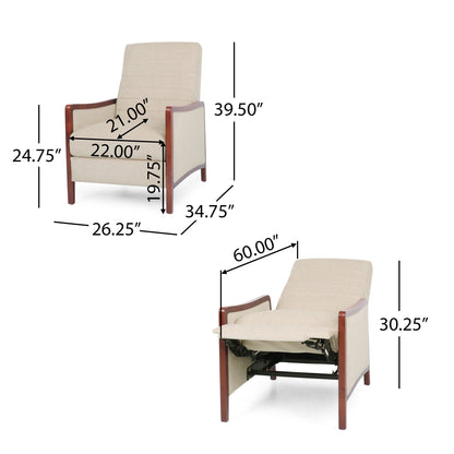 Poltrona reclinabile con schienale a spinta Anaura Channel Stitch di Christopher Knight Home