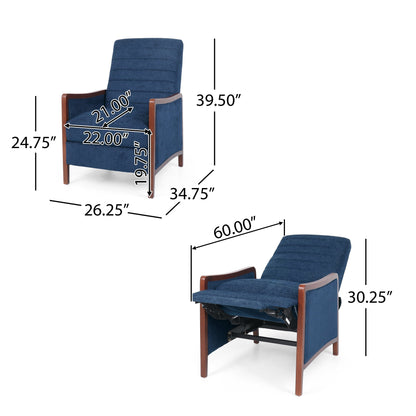 Poltrona reclinabile con schienale a spinta Anaura Channel Stitch di Christopher Knight Home
