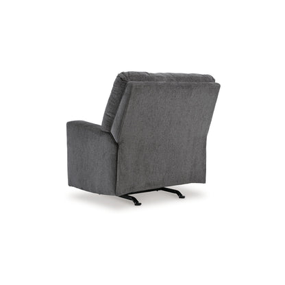Poltrona reclinabile manuale Anise, con linguetta, in poliestere grigio peltro