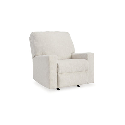 Poltrona reclinabile manuale Anise, con linguetta, in poliestere bianco neve