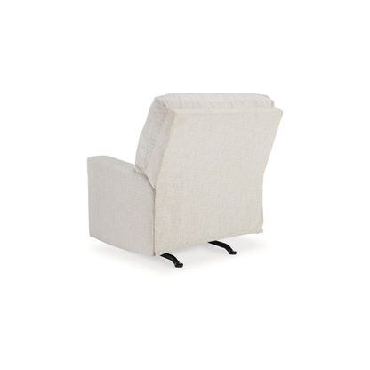 Poltrona reclinabile manuale Anise, con linguetta, in poliestere bianco neve