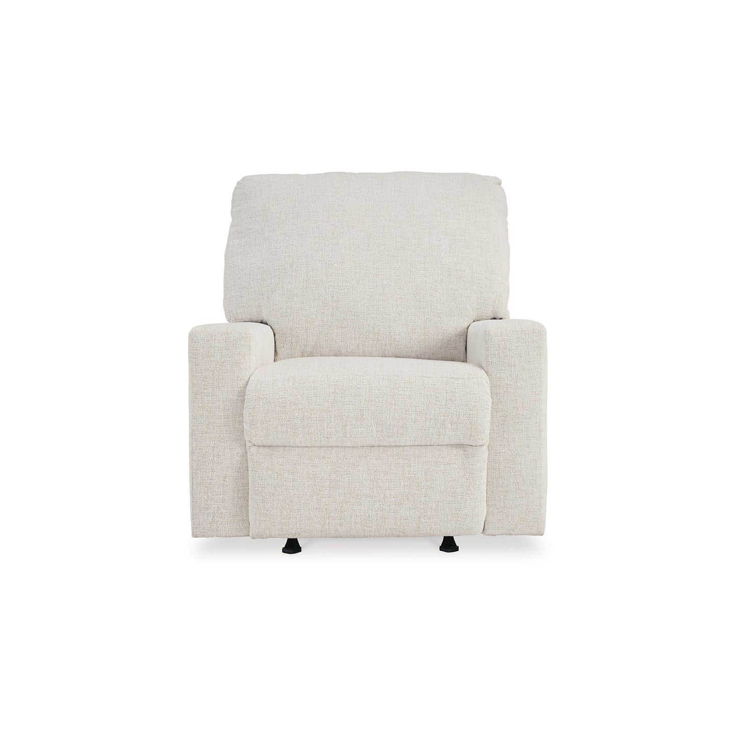 Poltrona reclinabile manuale Anise, con linguetta, in poliestere bianco neve
