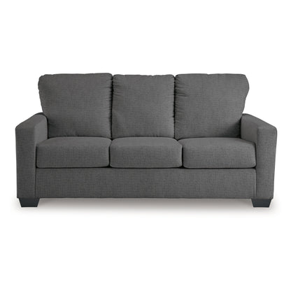 Divano letto Anise con letto matrimoniale estraibile, poliestere grigio peltro