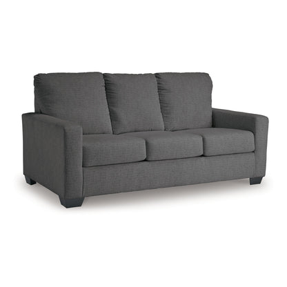 Divano letto Anise con letto matrimoniale estraibile, poliestere grigio peltro