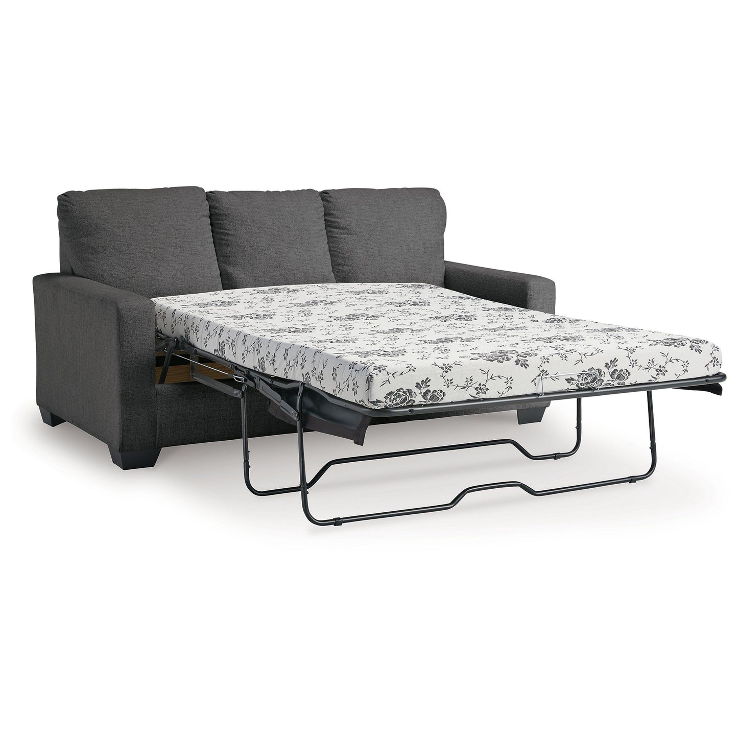Divano letto Anise con letto matrimoniale estraibile, poliestere grigio peltro