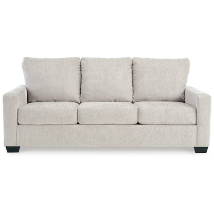 Divano letto Anise con letto matrimoniale estraibile, poliestere bianco neve