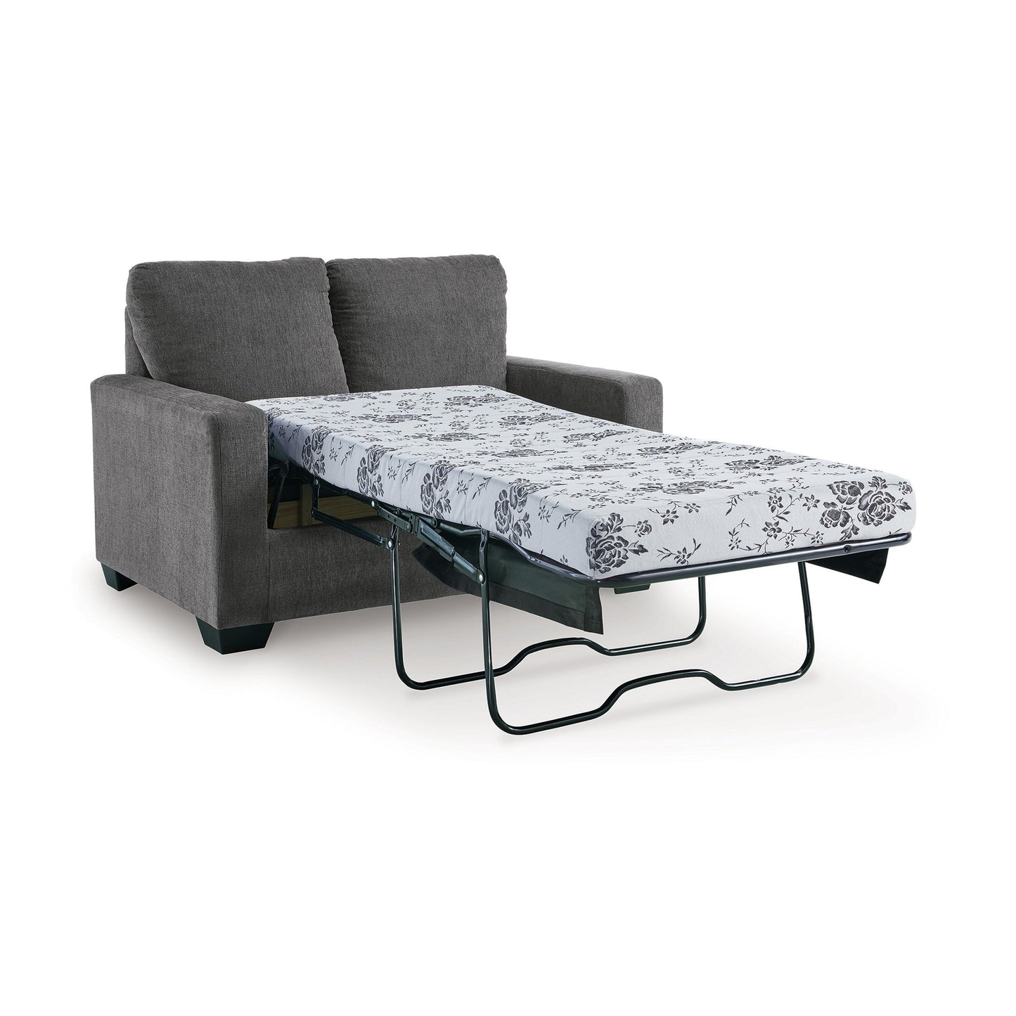 Divano letto Anise con letto estraibile singolo, poliestere grigio peltro