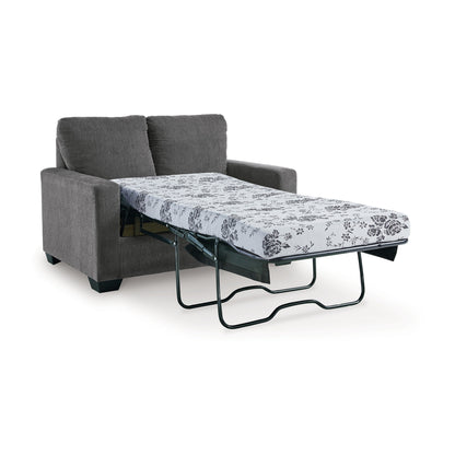 Divano letto Anise con letto estraibile singolo, poliestere grigio peltro