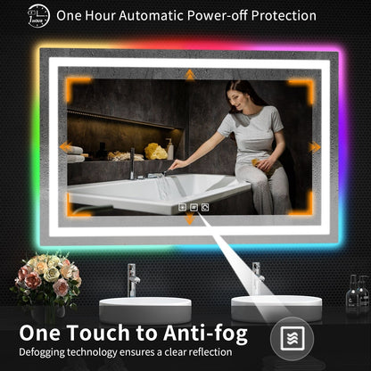 Specchio da bagno antiappannamento retroilluminato RGB e frontale a LED