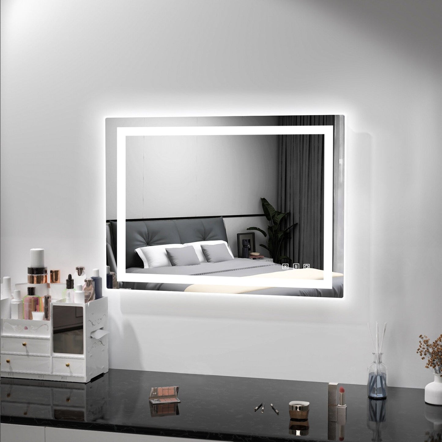 Specchio da bagno antiappannamento retroilluminato RGB e frontale a LED