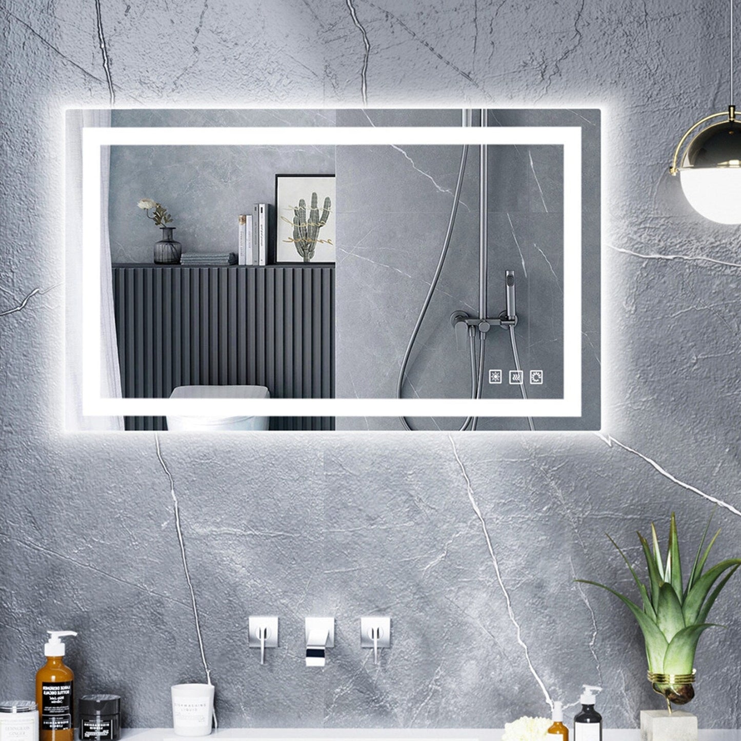 Specchio da bagno antiappannamento retroilluminato RGB e frontale a LED