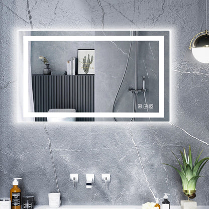 Specchio da bagno antiappannamento retroilluminato RGB e frontale a LED