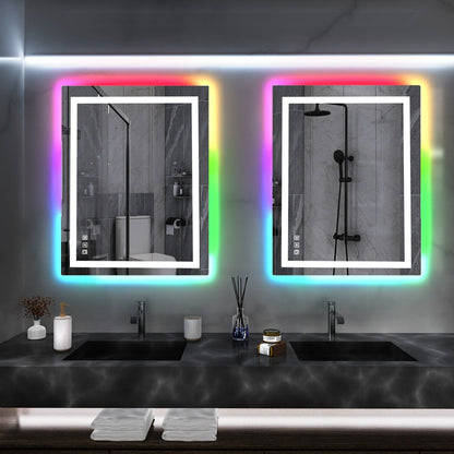 Specchio da bagno antiappannamento retroilluminato RGB e frontale a LED