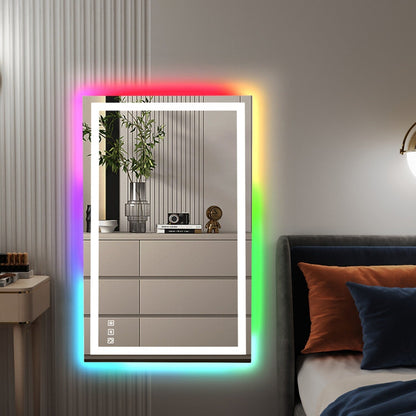 Specchio da bagno antiappannamento retroilluminato RGB e frontale a LED