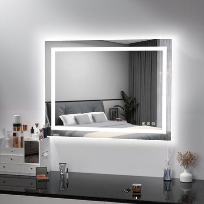 Specchio da bagno antiappannamento retroilluminato RGB e frontale a LED