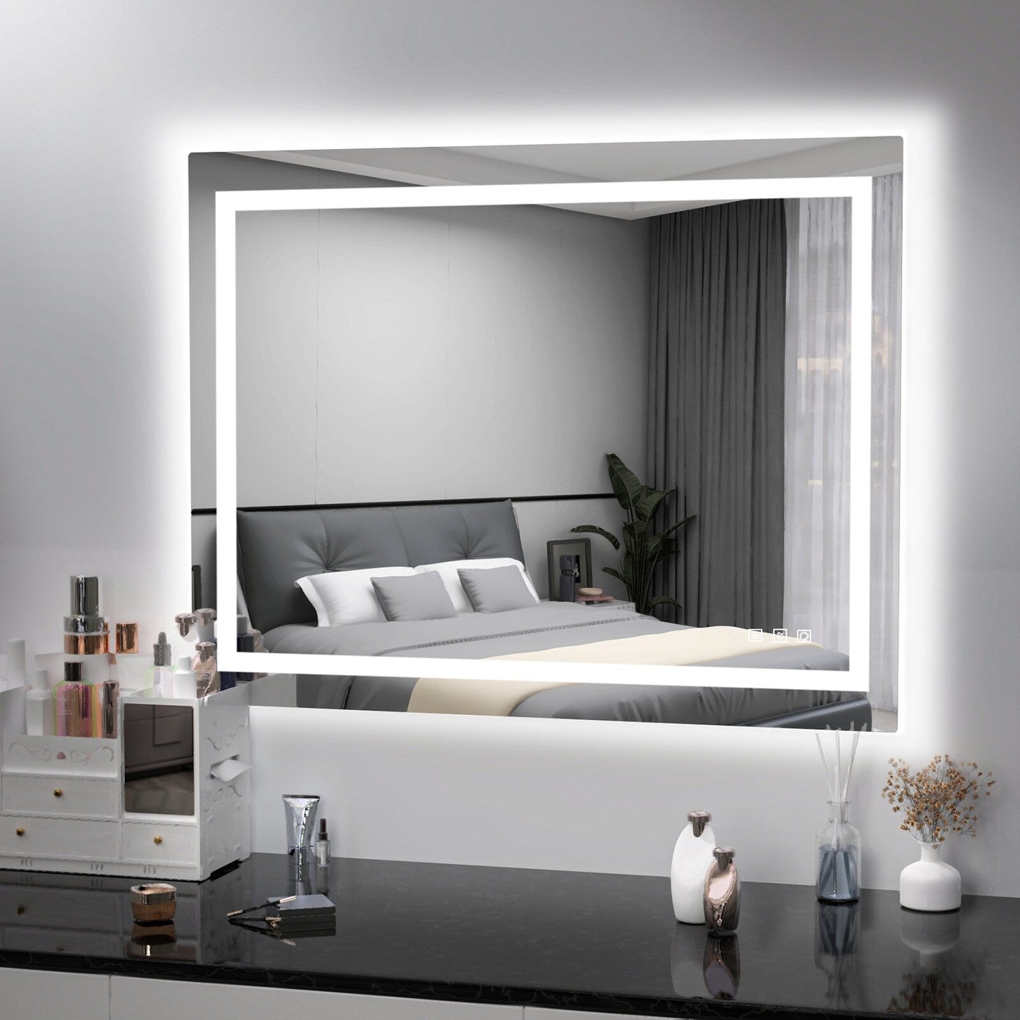Specchio da bagno antiappannamento retroilluminato RGB e frontale a LED