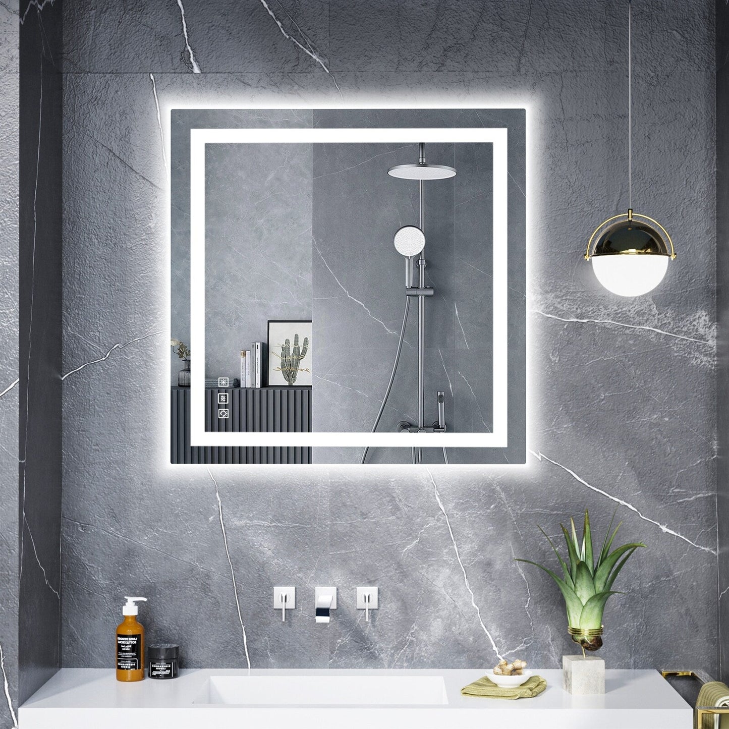 Specchio da bagno antiappannamento retroilluminato RGB e frontale a LED