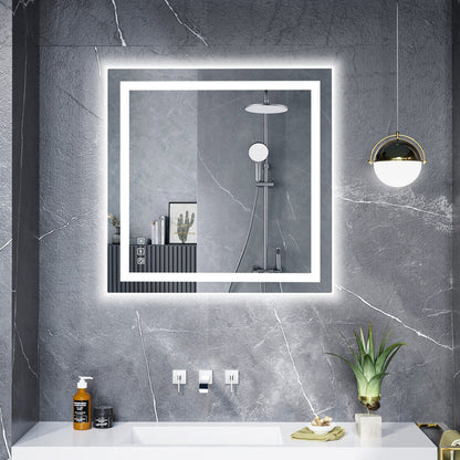 Specchio da bagno antiappannamento retroilluminato RGB e frontale a LED