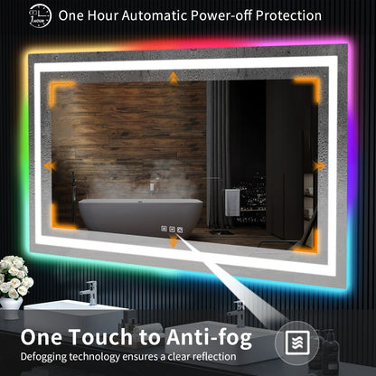 Specchio da bagno antiappannamento retroilluminato RGB e frontale a LED