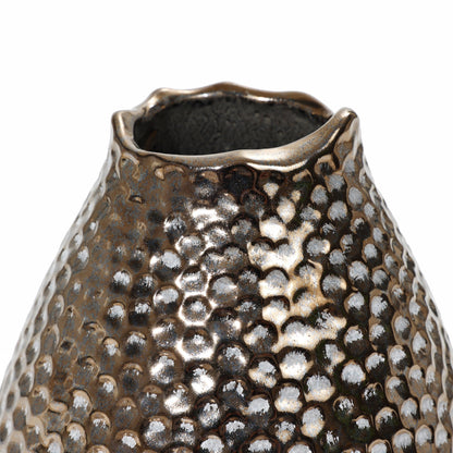Vaso alto in terracotta antica con fossette color oro (singolo)