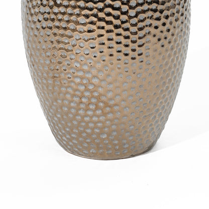 Vaso alto in terracotta antica con fossette color oro (singolo)