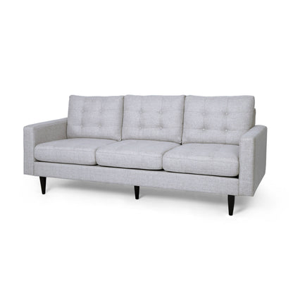 Divano Apex, 3 posti, 83 pollici, moderno, capitonné, tessuto beige