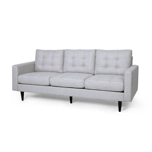 Divano Apex, 3 posti, 83 pollici, moderno, capitonné, tessuto beige
