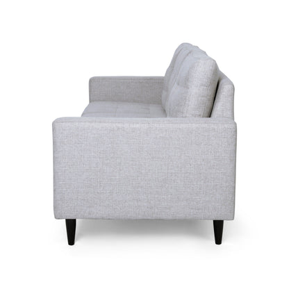 Divano Apex, 3 posti, 83 pollici, moderno, capitonné, tessuto beige