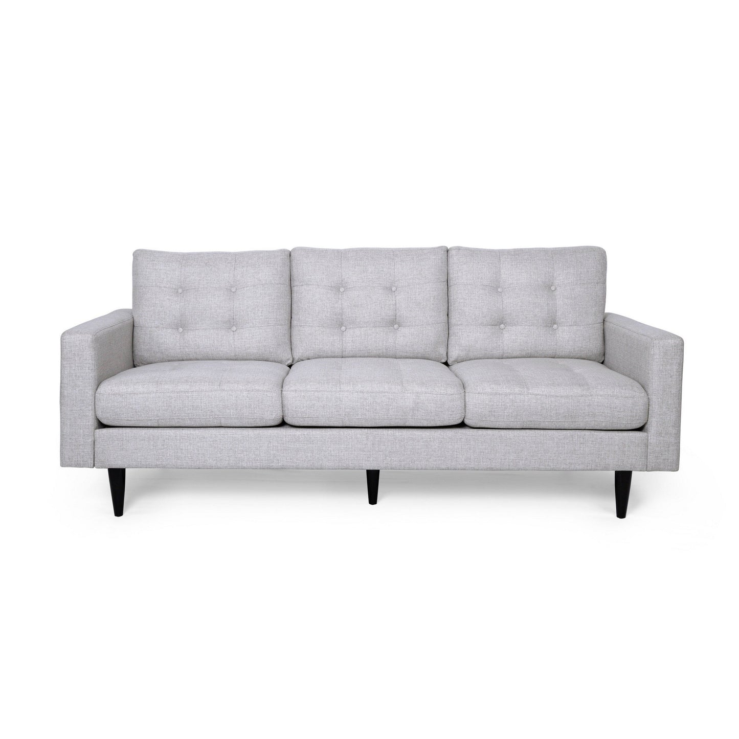 Divano Apex, 3 posti, 83 pollici, moderno, capitonné, tessuto beige