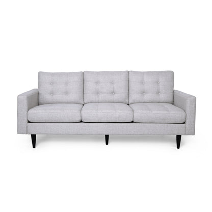 Divano Apex, 3 posti, 83 pollici, moderno, capitonné, tessuto beige
