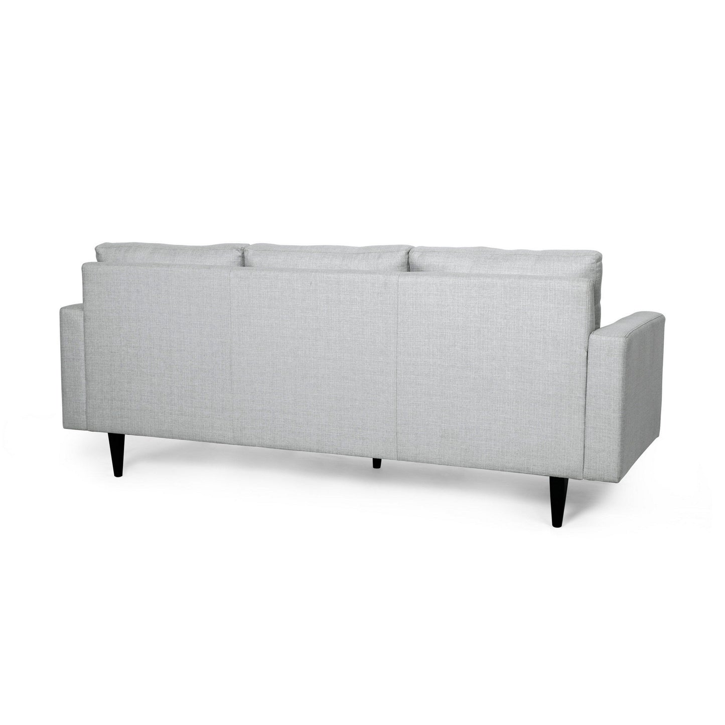 Divano Apex, 3 posti, 83 pollici, moderno, capitonné, tessuto grigio chiaro